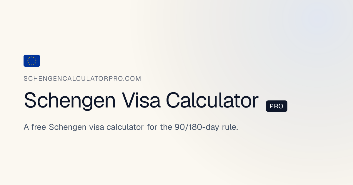Calculateur de Visa Schengen Pro: Suivi de la règle 90/180 jours